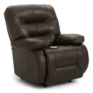 Leather/Vinyl Power Swivel Glider Recliner