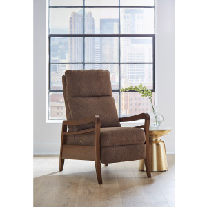 Ryberson Fabric Power High Leg Recliner - Honey Birch