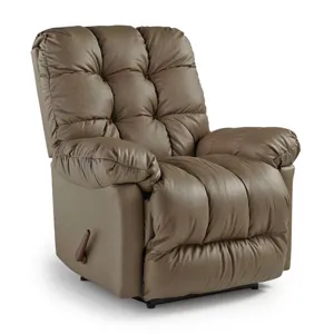 Leather/Vinyl Rocker Recliner