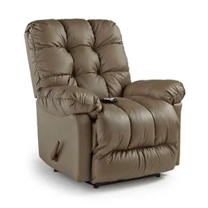 Leather/Vinyl Rocker Recliner