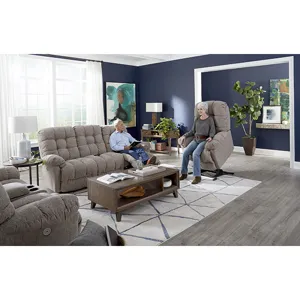 Leather/Vinyl Rocker Recliner