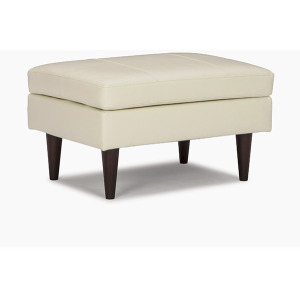 F10 Leather/Vinyl Ottoman - Dark Walnut