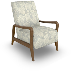 Rybe Fabric Stationary Chair - Dark Walnut
