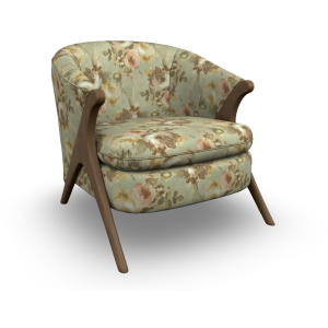Tatiana Fabric Stationary Chair - Dark Walnut