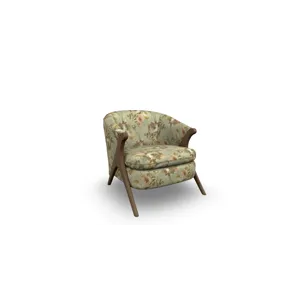 Tatiana Fabric Stationary Chair - Dark Walnut