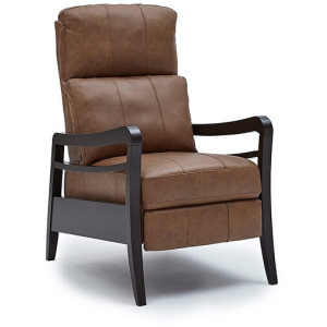 Ryberson Leather/Vinyl High Leg Recliner - Honey Birch