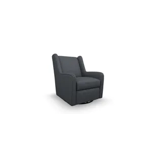 Brianna Fabric Swivel Glider Chair - Gunmetal