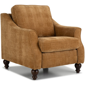 Leather/Vinyl Incliner Chair - Dark Walnut