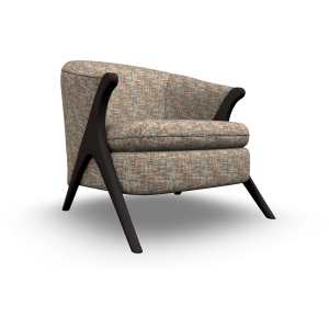 Tatiana Fabric Stationary Chair - Dark Walnut