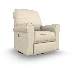 Josey Fabric Power Tilt Headrest Swivel Glider Recliner - Wicker