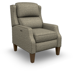 Pauley Fabric High Leg Recliner - Dark Walnut