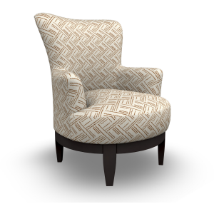Justine Fabric Swivel Chair - Espresso & Toffee