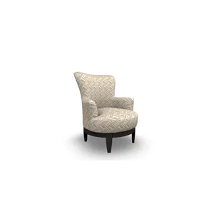 Justine Fabric Swivel Chair - Espresso & Toffee