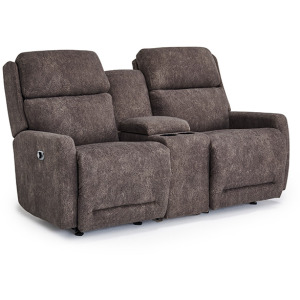 Livvy Fabric Power Tilt Headrest Rocker Console Loveseat