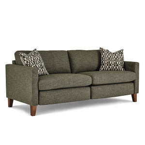 Traftly Leather/Vinyl Incliner Sofa - Dark Walnut