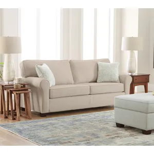 Fabric Full Memory Foam Stationary Sofa Sleeper W(2 Pillows - Espresso