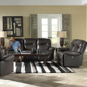 Leather/Vinyl Power Space Saver Sofa