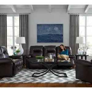 Leather/Vinyl Power Space Saver Sofa