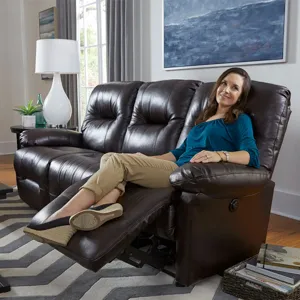 Leather/Vinyl Power Space Saver Sofa