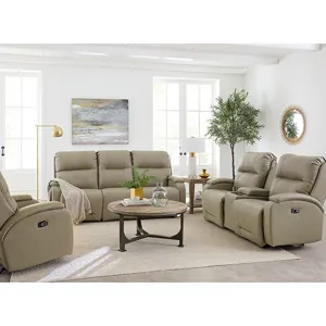 Leather/Vinyl Power Tilt Headrest Space Saver Sofa