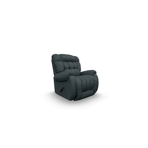 Rake Fabric Space Saver Recliner - Denim