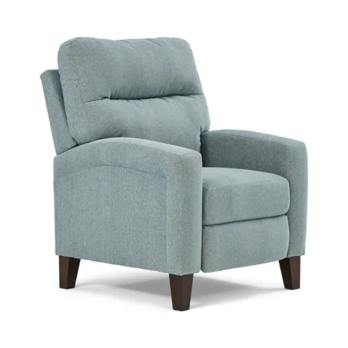 Wynne Fabric Power High Leg Recliner - Dark Walnut