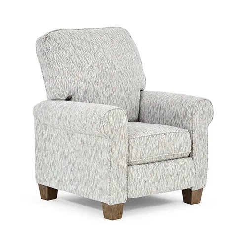 Kayne Fabric Power High Leg Recliner - Dark Walnut