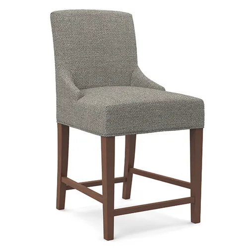 Eliella Fabric 24 Inch Barstool - Dark Walnut