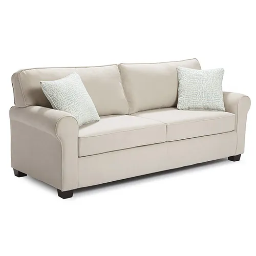 Noble Leather/Vinyl Stationary Loveseat - Dark Walnut