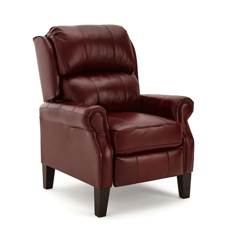Joanna Leather/Vinyl Power Tilt Headrest High Leg Recliner - Honey Birch