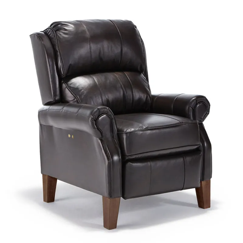 Joanna Leather/Vinyl Power Tilt Headrest High Leg Recliner - Honey Birch
