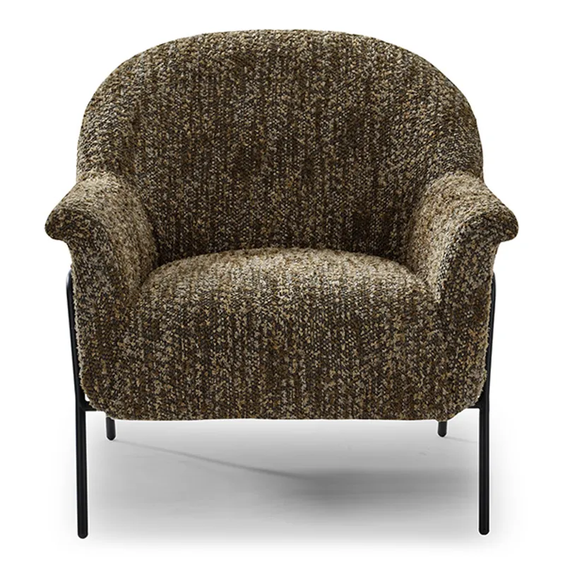 Torrey Fabric Stationary Chair - BLACK METAL