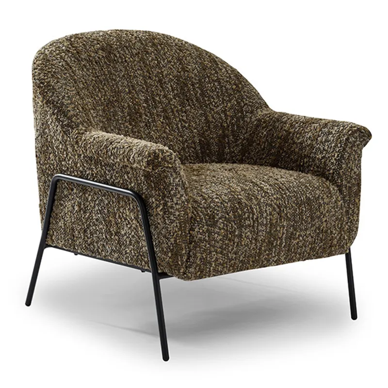 Torrey Fabric Stationary Chair - BLACK METAL