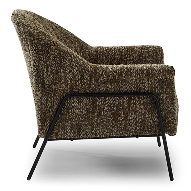 Torrey Fabric Stationary Chair - BLACK METAL