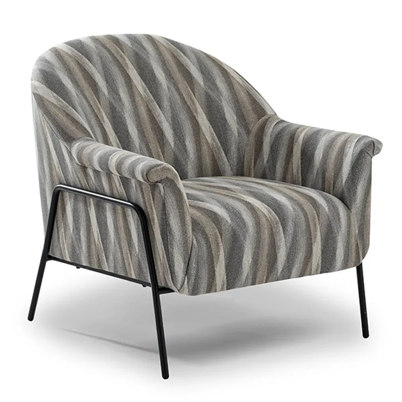 Torrey Fabric Stationary Chair - BLACK METAL