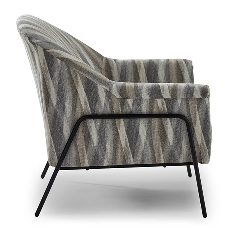 Torrey Fabric Stationary Chair - BLACK METAL