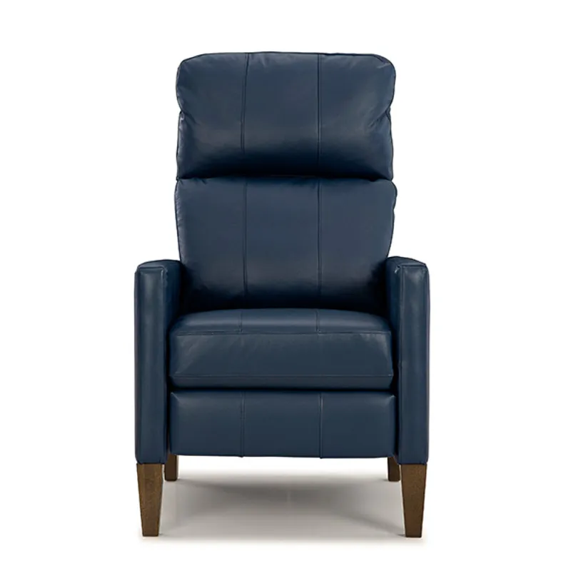 Fabric High Leg Recliner - Dark Walnut