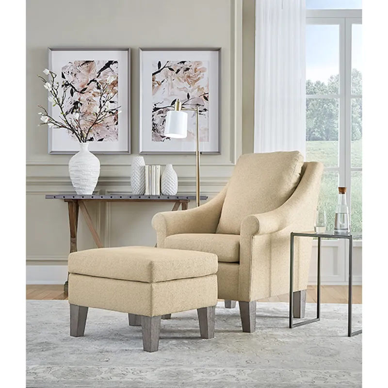 Charmes Fabric Stationary Chair - Honey Birch