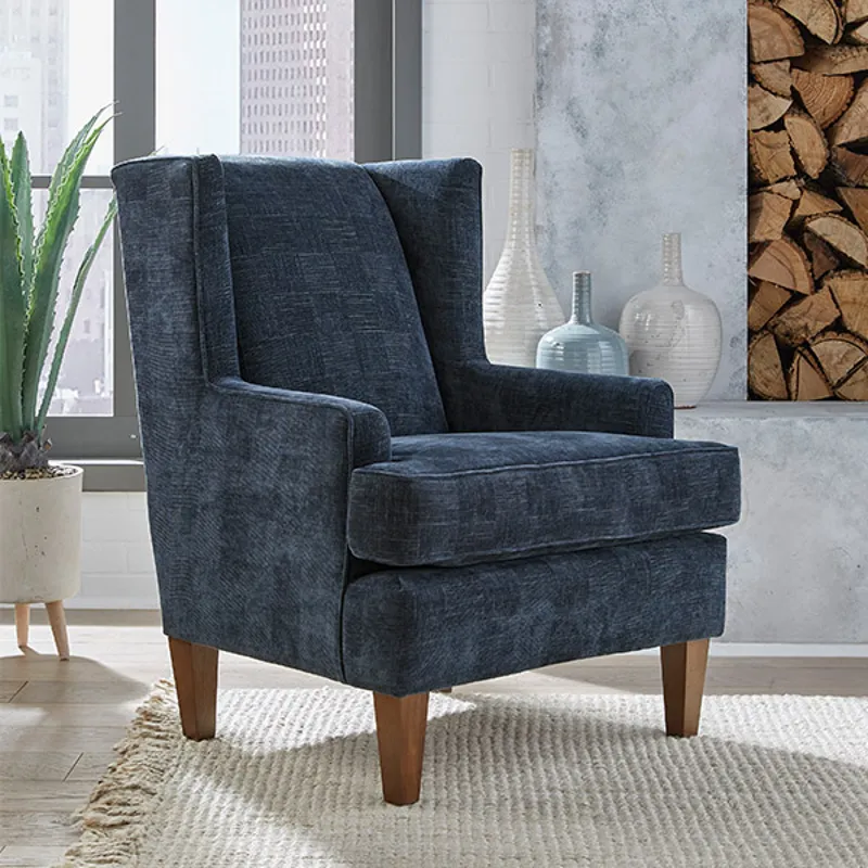 Fabric Stationary Chair - Dark Walnut