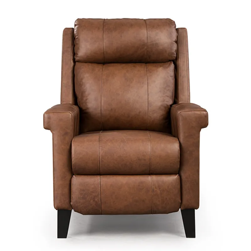 Prima Leather/Vinyl Power Tilt Headrest High Leg Recliner - Honey Birch