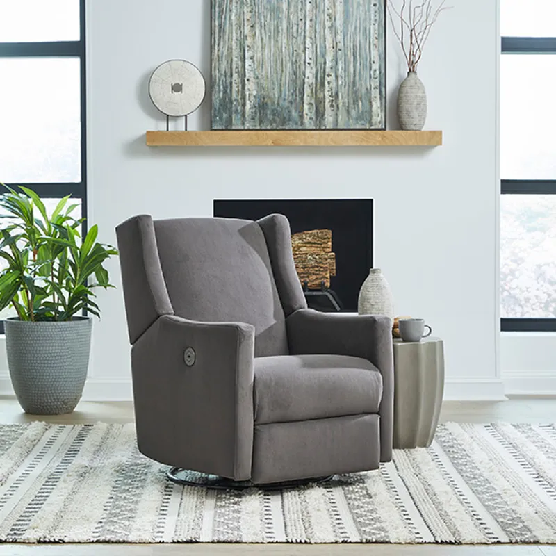 Fabric Power Swivel Glider Recliner