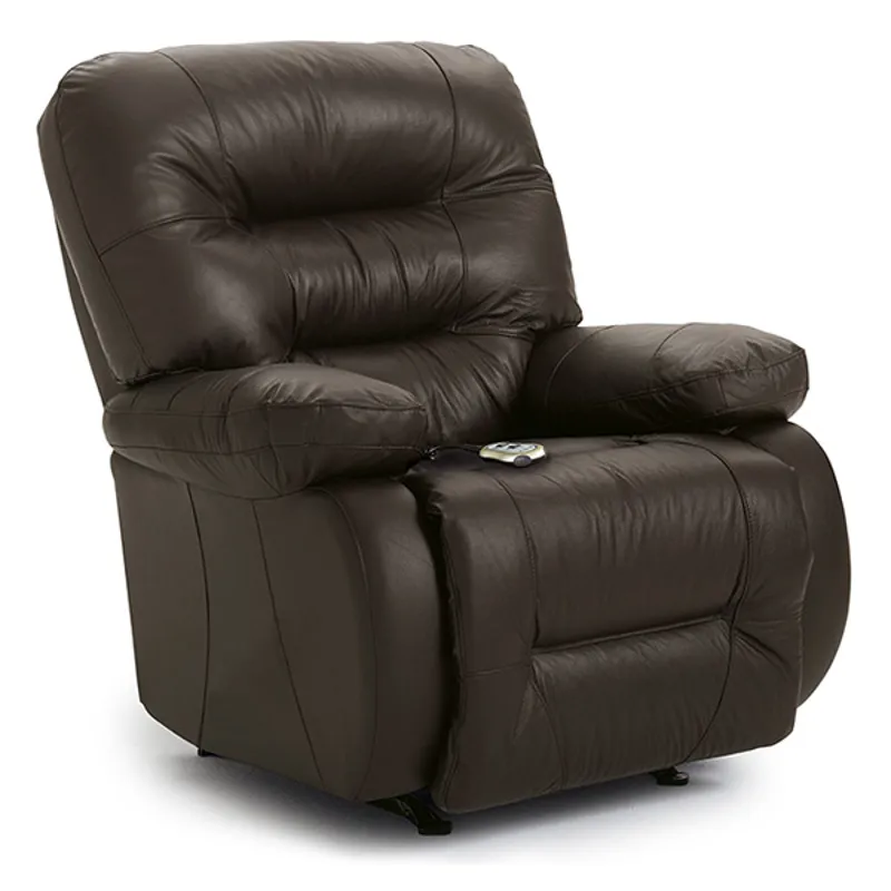 Leather/Vinyl Power Swivel Glider Recliner