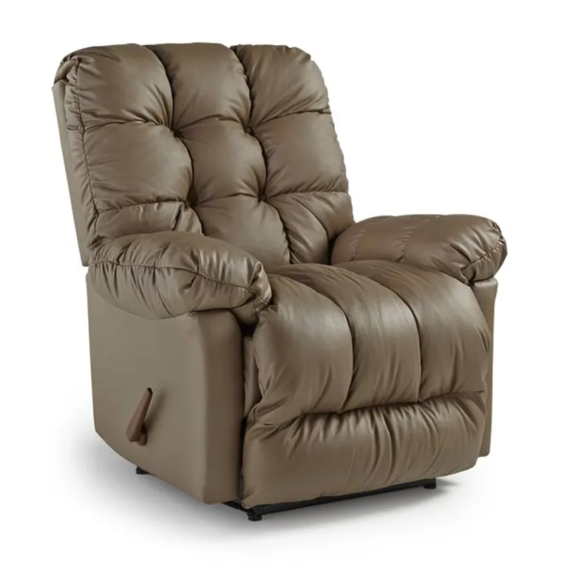 Leather/Vinyl Rocker Recliner