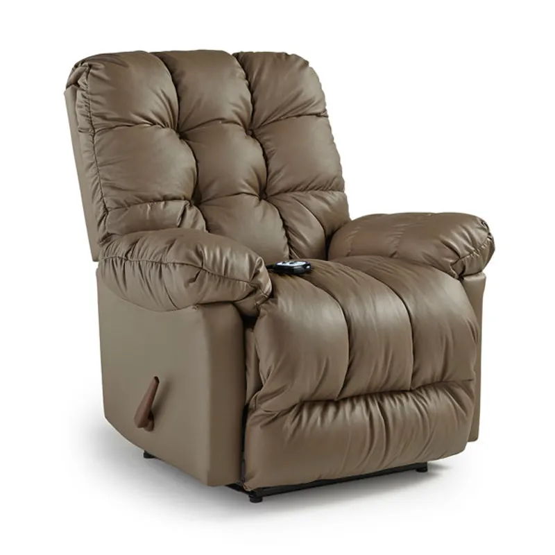 Leather/Vinyl Rocker Recliner