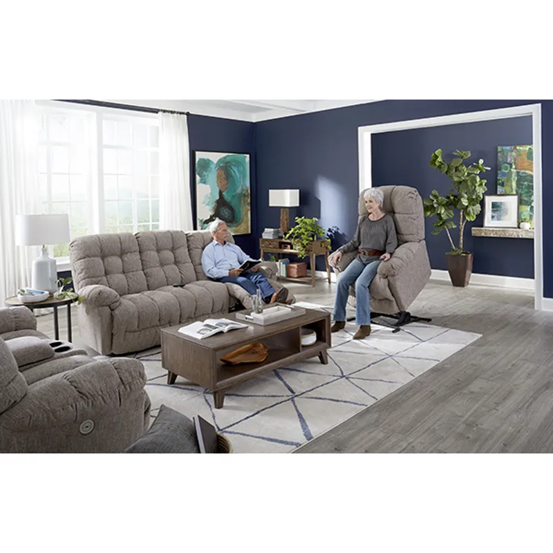 Leather/Vinyl Rocker Recliner