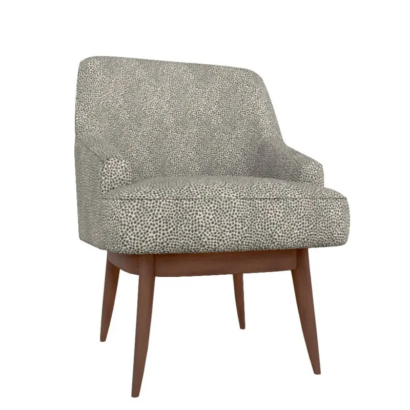 Mattay Fabric Swivel Chair - Dark Walnut