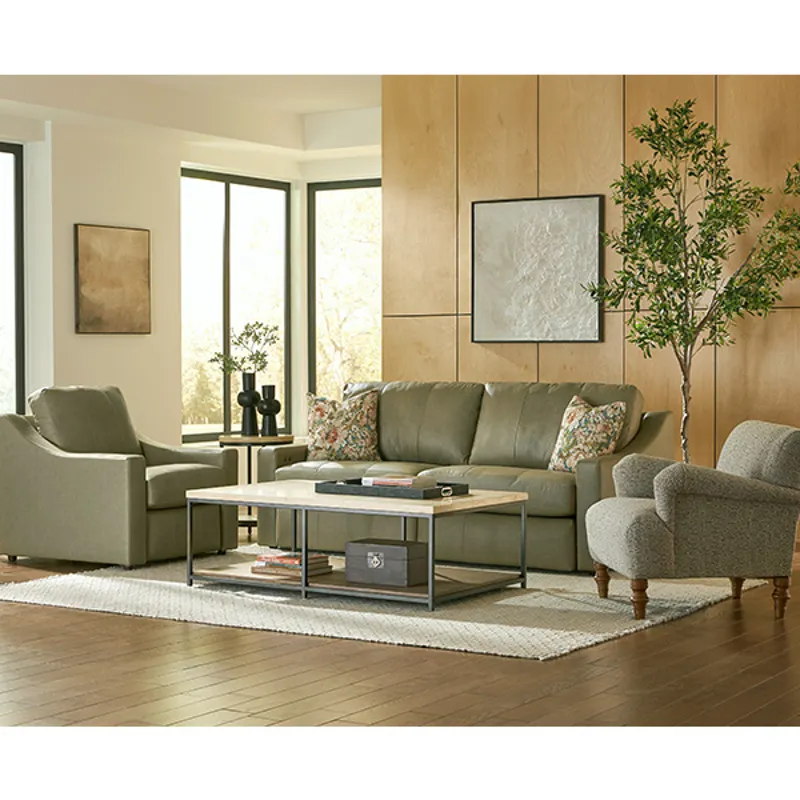 Leather/Vinyl Incliner Sofa