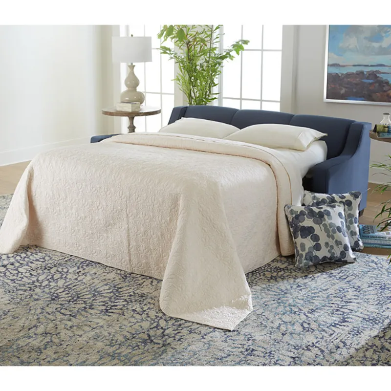 Fabric Queen Stationary Sofa Sleeper With Two(2 Pillows - Espresso