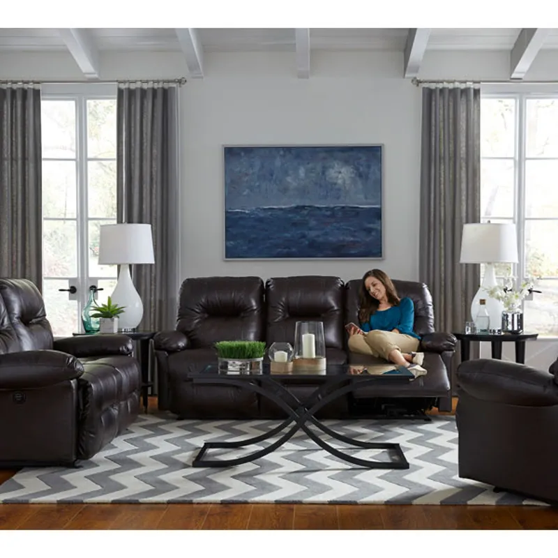Leather/Vinyl Power Space Saver Sofa