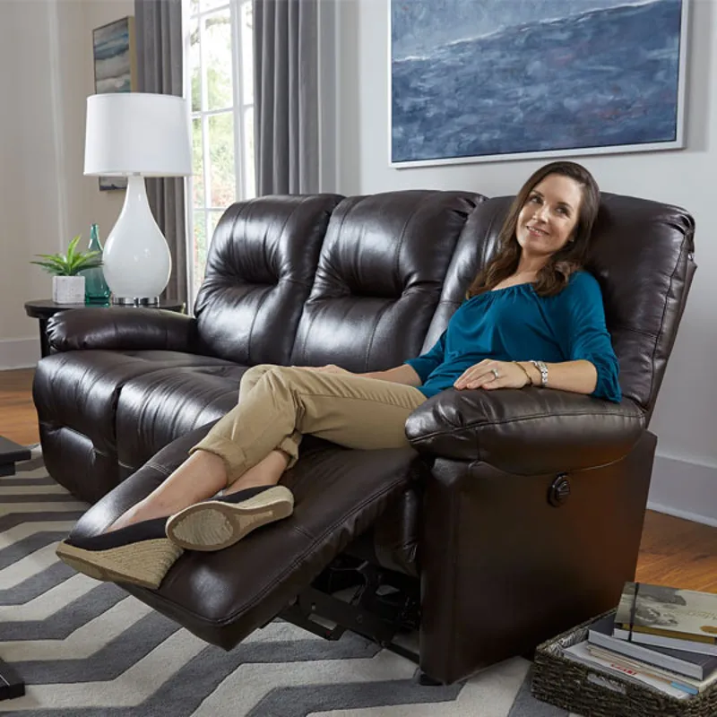 Leather/Vinyl Power Space Saver Sofa
